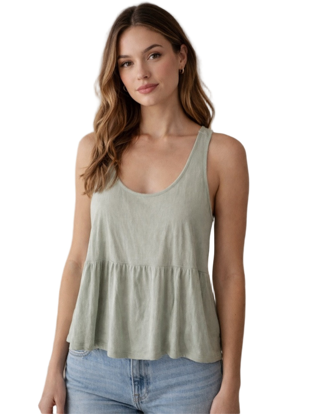 wild fable Mint Green Peplum Tank Top
